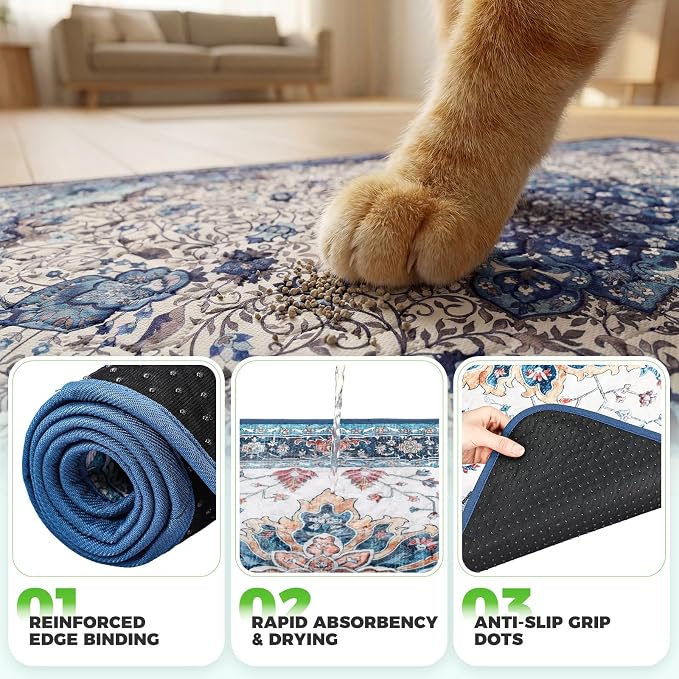 Hompet Cat Litter Mat 2 Pack, 18x28 Machine Washable Trapping Mats - Image 5
