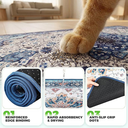 Hompet Cat Litter Mat 2 Pack, 18x28 Machine Washable Trapping Mats - Image 5