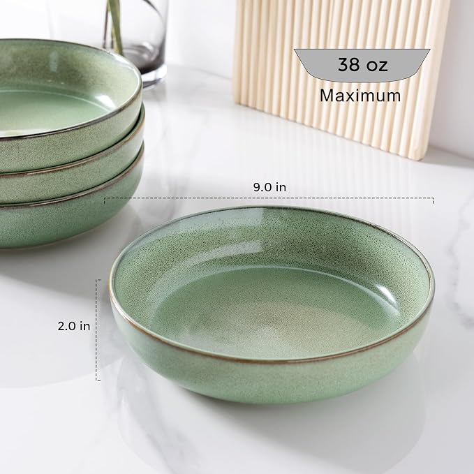 GBhome 8.75'' Large Ceramic Pasta Bowls, 38oz Stoneware Pasta Serving Bowls Set - Image 2
