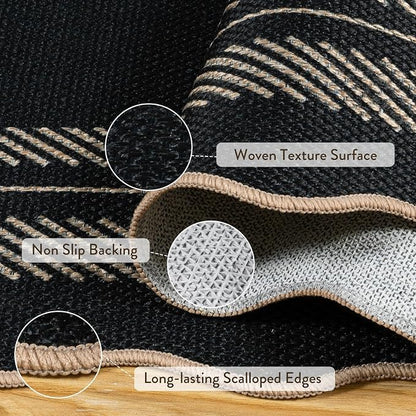 LIVEBOX Scalloped Washable 3x5 Outdoor Rug, Indoor Non Slip Patio Rugs - Image 5