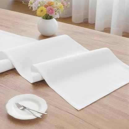 MEANMOY White Table Runner 60 Inches Long Waterproof Table Runners | Washable - Image 3
