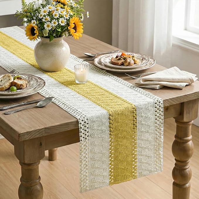 Artoid Mode Yellow Farmhouse Rustic Table Runner 12x48 Inch | Seasonal Holiday - Image 4
