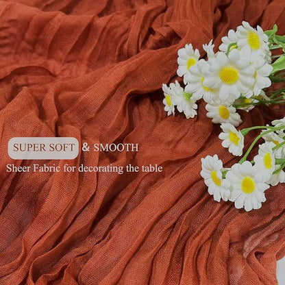 12Pack Terracotta Cheesecloth Table Runner 20x120inch Gauze Table Runners | - Image 7