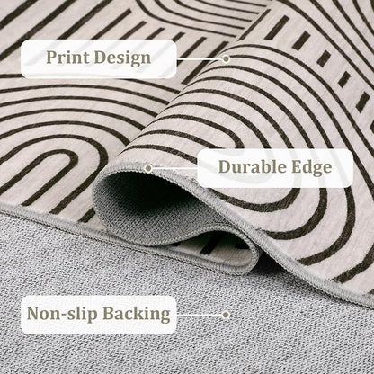 Washable Rug 6ft Area Rugs for Living Room, Abstract Rug for Bedroom, Soft - Image 7