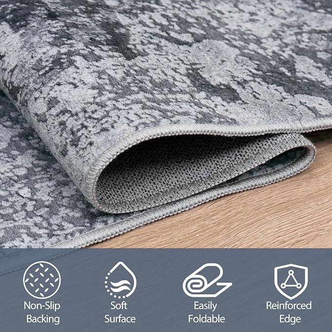 9x12 Area Rugs for Living Room Rug Washable: Abstract Large Rug for Dining Room - Image 4