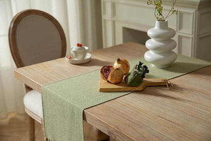 Sage Green Table Runners 72 Inches Long, Burlap Linen Style Rustic Farmhouse - Image 4