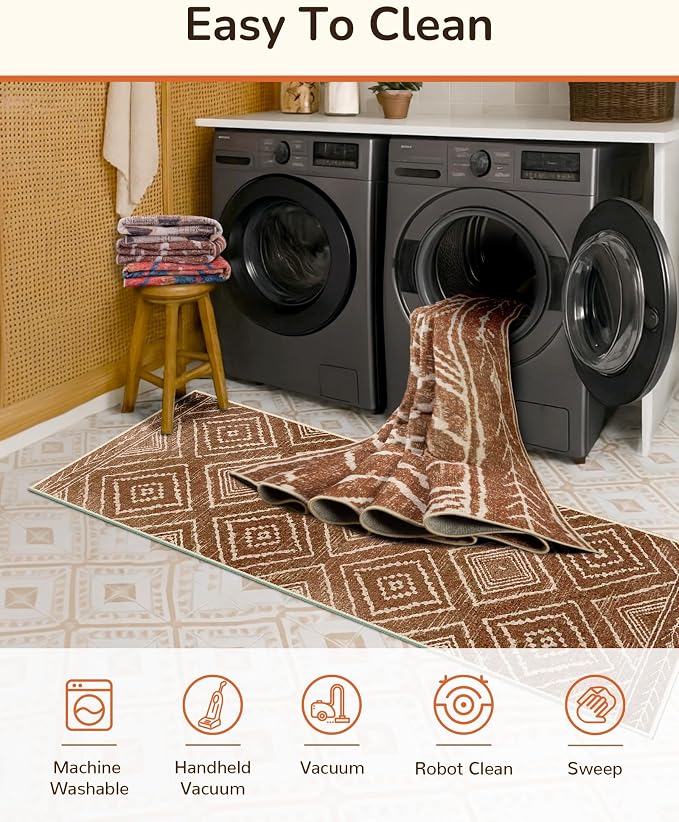 BESTSWEETIE Area Rug 5x8 Rug Machine Washable Non-Slip Low Pile Print Pattern - Image 3