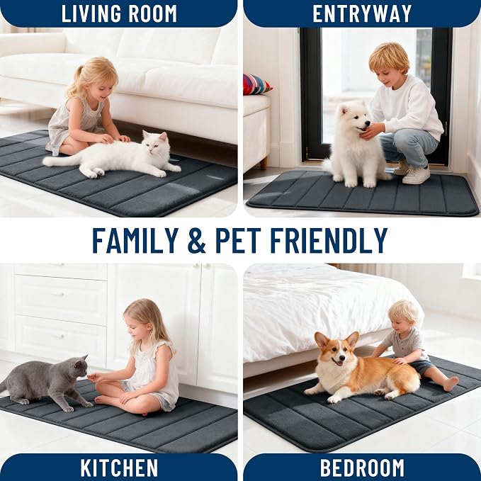 OLANLY Memory Foam Long Bathroom Rugs Runner 59x20, Super Soft Absorbent Bath - Image 9