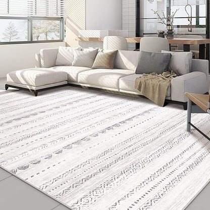 Nakagishi 9x13 Area Rugs Living Room: Washable Boho Large Neutral Soft by NakagishiAreaRug