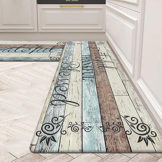 HEBE Anti Fatigue Kitchen Mat Set of 2 Non Slip Cushioned Kitchen Mats by HEBE