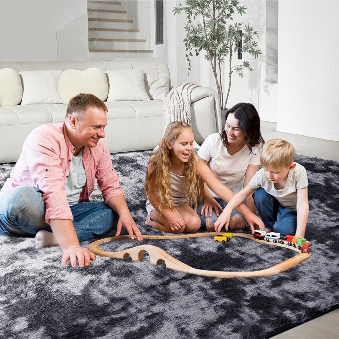 Ultra Soft Rug for Living Room, 6X9 Fluffy Shag Area Rug for Bedroom, Modern - Image 3