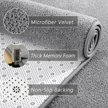 5x7 Feet Grey Area Rugs for Bedroom, Indoor Washable Memory Foam Rug for Living - Image 4