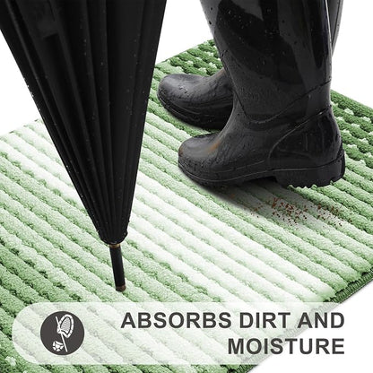Kitinjoy Indoor Outdoor Door Mat, 40x32 Non-Slip Absorbent Dirt Trapper - Image 2