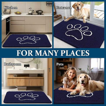 OLANLY Dog Door Mat for Muddy Paws 30x20, Paw Print Design, Absorbs Moisture - Image 8