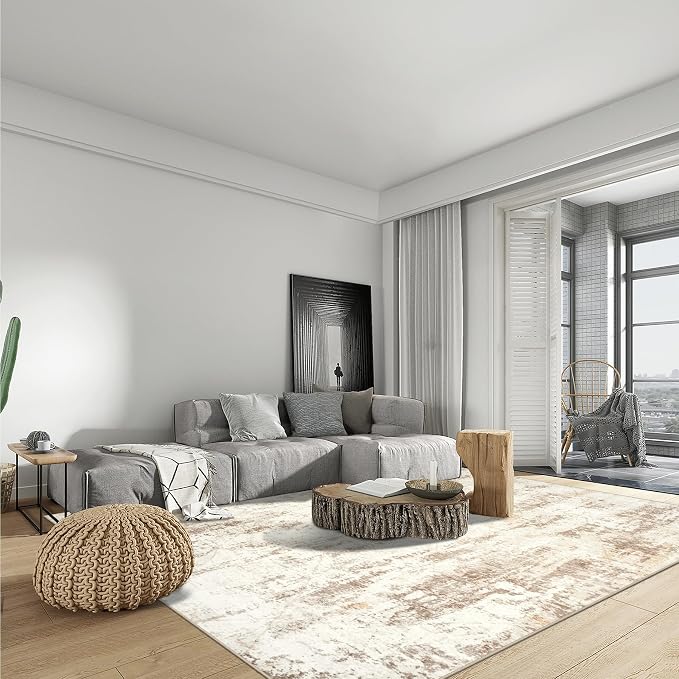 9x12 Area Rugs Washable Rug: Modern Abstract Living Room Rug Soft Anti-Skid - Image 3
