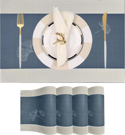 PIGCHCY Ginkgo Placemats Set of 4, Non-Slip Placemats Easy to Wipe Clean by PIGCHCY
