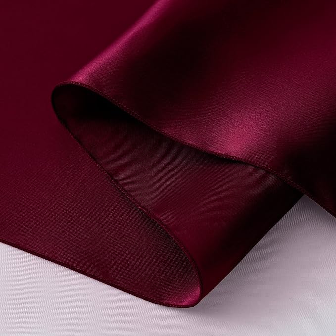 Horbaunal 12 Pack Burgundy Satin Table Runner 12 x 108 Inch | Smooth Table - Image 6