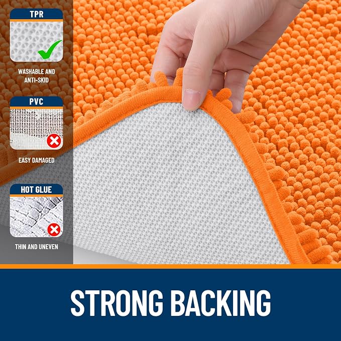 OLANLY Large Bathroom Rugs 45x27, Extra Soft Absorbent Chenille Bath Rugs - Image 6