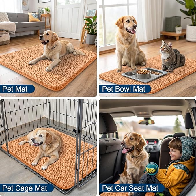 Smiry Dog Door Mat for Muddy Paws 47x24, Absorbent Dirt Trapper, Non-Slip - Image 6