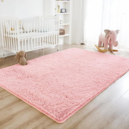 Litanika 4x6 Shag Area Rug for Living Room Bedroom, Non-Shedding Modern Indoor - Image 2