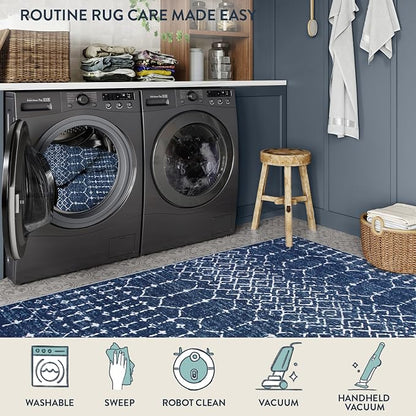 Lahome Moroccan Washable Area Rugs 6x9 Non-Slip Ultra-Thin Soft Living Room - Image 4