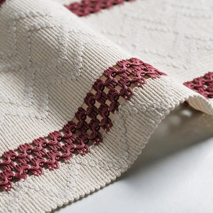 Artoid Mode Red Stripe Woven Rustic Table Runner 12x60 Inch | Holiday Kitchen - Image 6