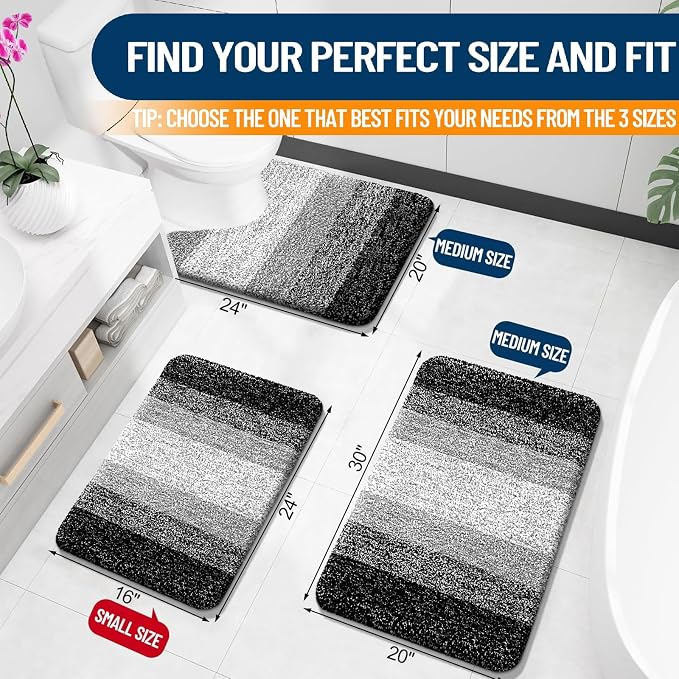 OLANLY Bathroom Runner Rugs Mat 40x20, Extra Soft Absorbent Microfiber Bath Rugs - Image 2