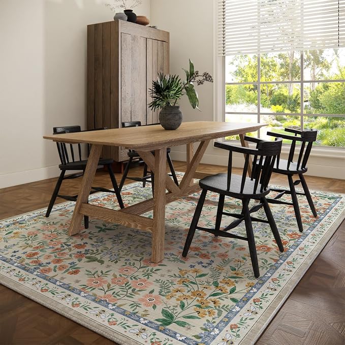 Washable Area Rugs for Living Room: 9x12 Area Rug for Bedroom Vintage Stain - Image 6