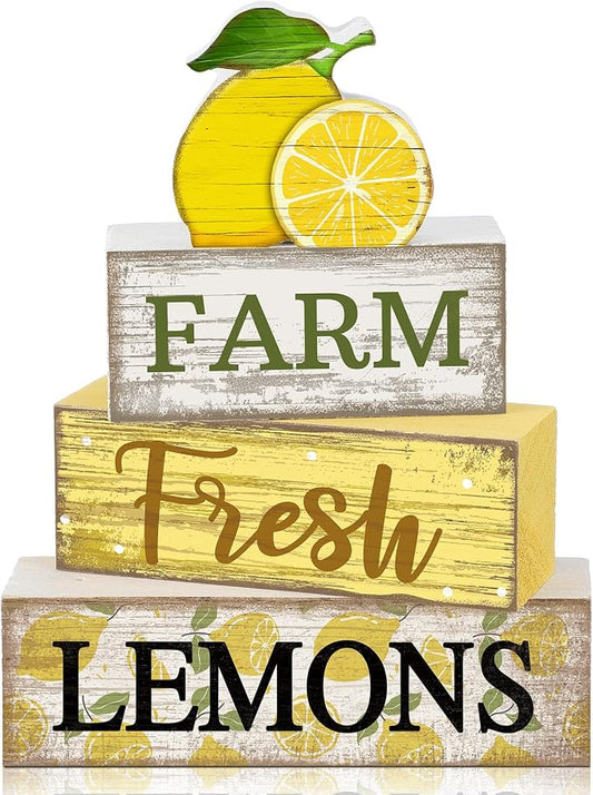 Moucuny 4 Pcs Summer Lemon Decor Summer Table Decorations Farm Fresh Lemons by Moucuny