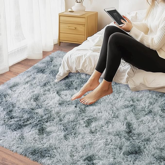 Area Rugs for Living Room 6x9, Ultra Soft Fluffy Rug for Bedroom, Modern Shaggy - Image 6