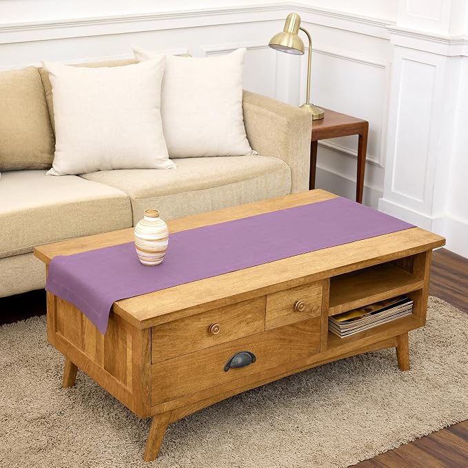 Solino Home 100% Pure Linen Table Runner Mulberry Woven, Fete 14 x 48 in | - Image 2