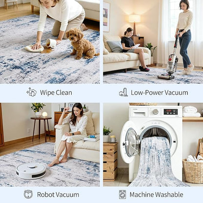 Area Rugs 6x9 Living Room: Large Modern Abstract Washable Rug Soft Anti-Skid - Image 5