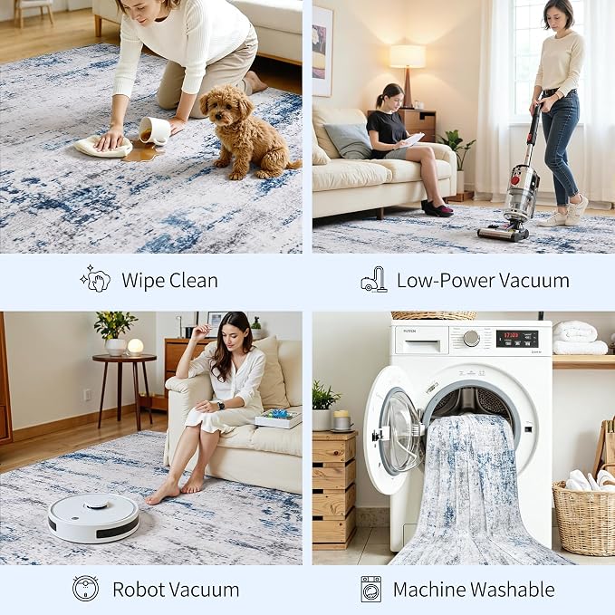Area Rug Living Room Rugs: 5x7 Large Soft Indoor Carpet Modern Abstract Rug - Image 6