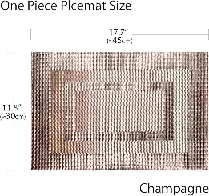 PIGCHCY Placemats, Heat Resistant Non Slip Durable Plastic Place Mats, Washable - Image 2