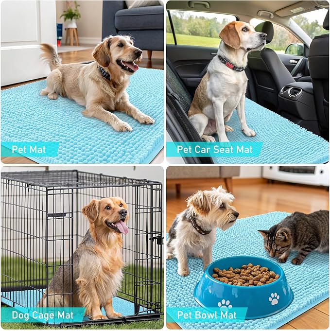 OLANLY Dog Door Mat for Muddy Paws 70x35, Absorbs Moisture and Dirt, Absorbent - Image 7