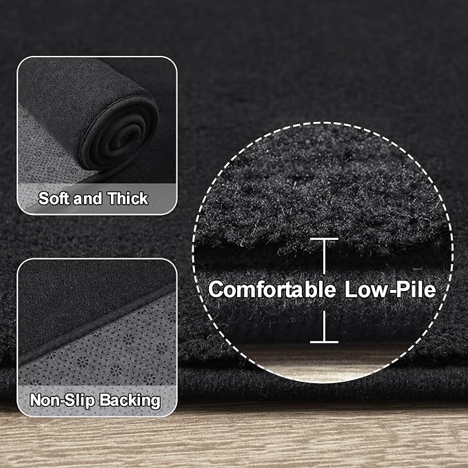 Amearea Large Modern Area Rugs for Bedroom Living Room, 5x8 Feet Black - Image 3