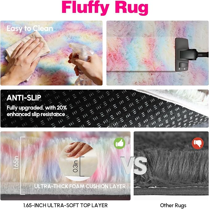 Large 9x12 Area Rug for Living Room, Soft Shag Rugs for Bedroom, Non-Slip Ultra - Image 5