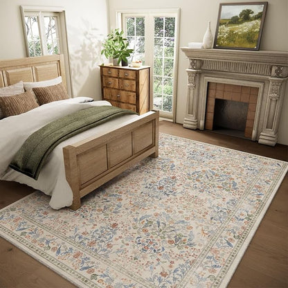 Washable Area Rugs for Living Room: 5x7 Bedroom Rug Vintage Area Rug Stain - Image 2