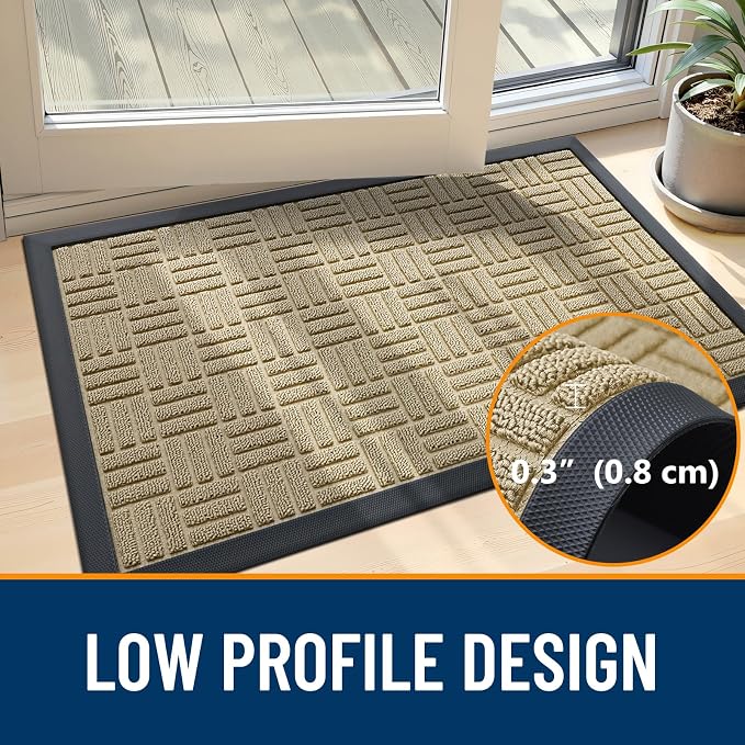 OLANLY Front Door Mat Outside Entrance 71x23, Heavy Duty Sturdy Natural Rubber - Image 5