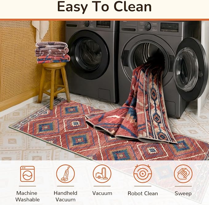 BESTSWEETIE Area Rug 6x9 Rug Machine Washable Non-Slip Low Pile Print Pattern - Image 3