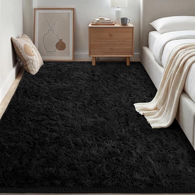 Area Rug for Living Room Bedroom: 5x7 Soft Fluffy Shag Rugs Upgrade Non-Slip - Image 8