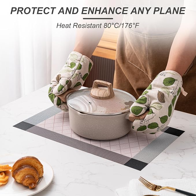 Placemats Set of 4 Washable Indoor | Outdoor Vinyl Place Mats - Image 4