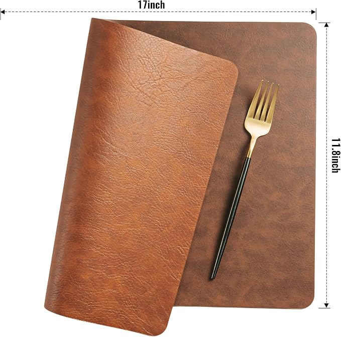 Placemats Set of 12, DOLOPL Reversible Dual-Color Faux Leather Place Mats - Image 8