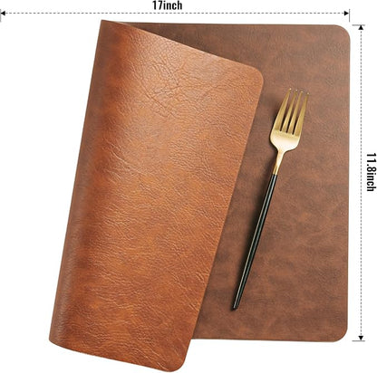 Placemats Set of 6, DOLOPL Reversible Dual-Color Faux Leather Place Mats - Image 8