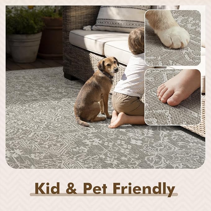 MontVoo-Outdoor Rug-Patio Rug 8x10 Polypropylene Indoor Outdoor Rugs Carpet - Image 5