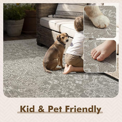 MontVoo-Outdoor Rug-Patio Rug 5x7 ft Polypropylene Indoor Outdoor Rugs Carpet - Image 5