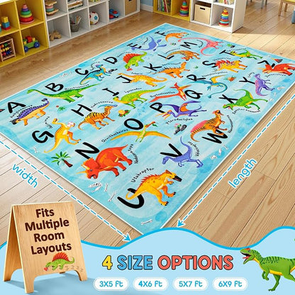6x9 ABC Classroom Rug for Kids Playroom, Alphabet Rug - Image 2