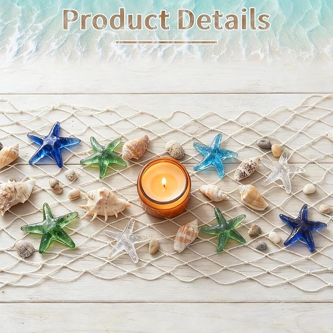 SATINIOR 18 Pcs 12 x 72'' Fishing Net Table Runner Party Decoration, Natural | - Image 3