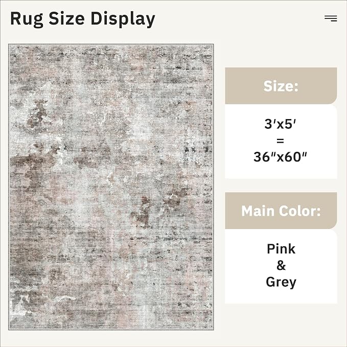 Soalmost 3x5 Rug, Abstract Small Area Rug - Image 5