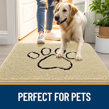 OLANLY Dog Door Mat for Muddy Paws 48x30, Paw Print Design, Absorbs Moisture - Image 6